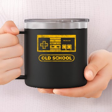 Discover Nintendo NES Controller Old School Gold Graphic 14oz Stainless Steel Tumblers
