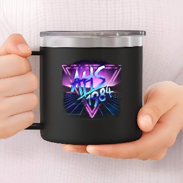Discover American Horror Story 1984 Neon Grid Logo 14oz Stainless Steel Tumblers