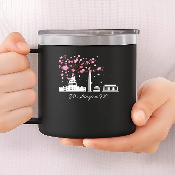 Discover Washington DC Monuments Memorials Cherry Blossoms 14oz Stainless Steel Tumblers