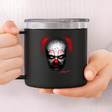 Discover Evil Clown Scary Black 14oz Stainless Steel Tumblers