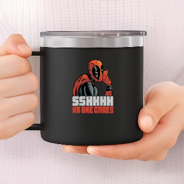 Discover Marvel Deadpool No One Cares Racerback 14oz Stainless Steel Tumblers