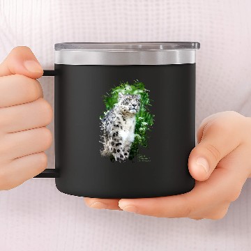 Discover Snow Leopard 14oz Stainless Steel Tumblers