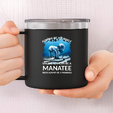 Discover Manatees T- Shirt3157 14oz Stainless Steel Tumblers