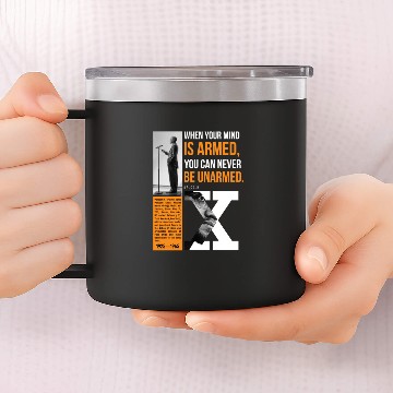 Discover Malcolm X Quote 14oz Stainless Steel Tumblers