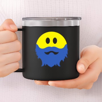 Discover Bearded Smiley Face 14oz Stainless Steel Tumblers