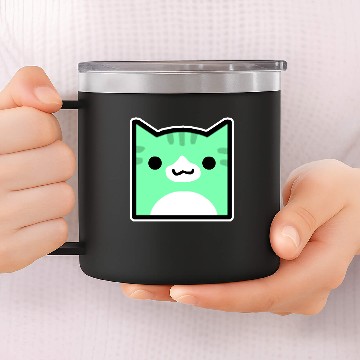 Discover Juniper Geometry Dash icon cat cube 14oz Stainless Steel Tumblers