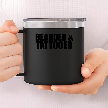 Discover Bearded & Tattooed 14oz Stainless Steel Tumblers