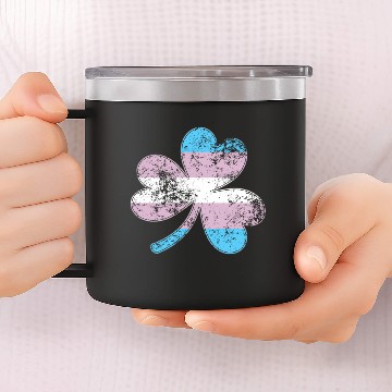 Discover Transgender Shamrock Pride Flag 14oz Stainless Steel Tumblers