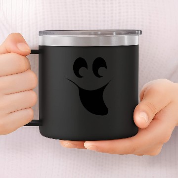 Discover Halloween Goofy Ghost Face Smile 14oz Stainless Steel Tumblers