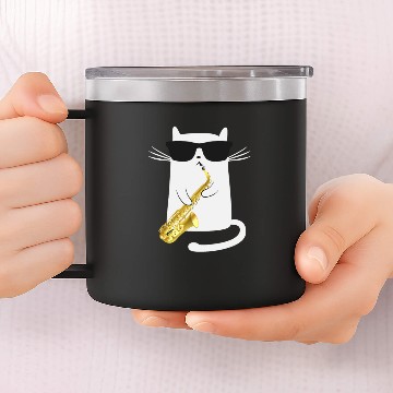 Discover Funny Cat 14oz Stainless Steel Tumblers