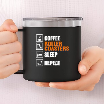 Discover Roller Coaster 14oz Stainless Steel Tumblers