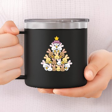 Discover easter 2020 Easter bunny tree bunny easter bunny 14oz Stainless Steel Tumblers