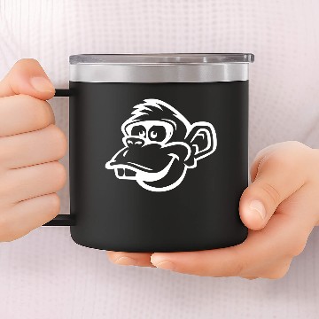 Discover Goofy Monkey Portrait 14oz Stainless Steel Tumblers