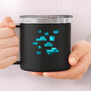 Discover Diamond Ore - 3D - Minecraft - Zip 14oz Stainless Steel Tumblers