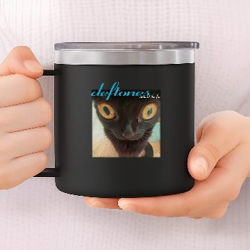 Discover Deftone around the fur cat band Vintage 14oz Stainless Steel Tumblers