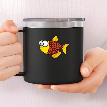 Discover Cool Fish Graphic Tie Dye 14oz Stainless Steel Tumblers