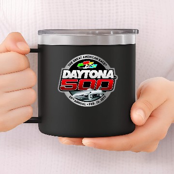 Discover Daytona 500 Logo Baseball Tees 14oz Stainless Steel Tumblers