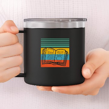Discover Books book Retro Design Baseball Tees 14oz Stainless Steel Tumblers