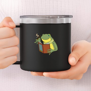 Discover Cottagecore Frog Book Design for a Nature Lover Baseball Tees 14oz Stainless Steel Tumblers