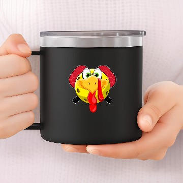 Discover Funny Turkey Face Pickleball Ball Fall Vibes Thanksgiving 14oz Stainless Steel Tumblers
