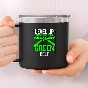 Discover Level Up This Kid Is Now Green Belt Karate Baseball Tees 14oz Stainless Steel Tumblers