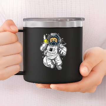 Discover Astronauts Chimpazee astronaut with banana Baseball Tees 14oz Stainless Steel Tumblers