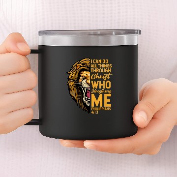 Discover Christian Philippians 413 Bible Quote Scriptures Christian 14oz Stainless Steel Tumblers
