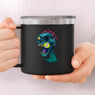 Discover Billiard Halloween Zombie Gift Pool Billiard Player Funny 14oz Stainless Steel Tumblers