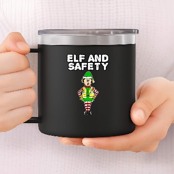 Discover Elf and Safety Work Christmas Party Construction Worker Baseball Tees 14oz Stainless Steel Tumblers
