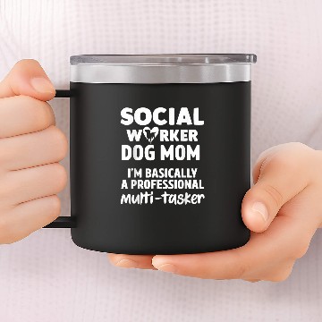 Discover Social Worker Dog Mom Basically Professional Multi tasker Baseball Tees 14oz Stainless Steel Tumblers
