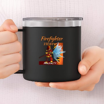 Discover Firefighter Art Houston TX 77084 14oz Stainless Steel Tumblers