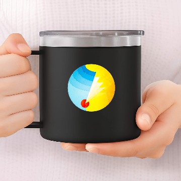 Discover Abstract Circle Geometric Digital Illustration 14oz Stainless Steel Tumblers