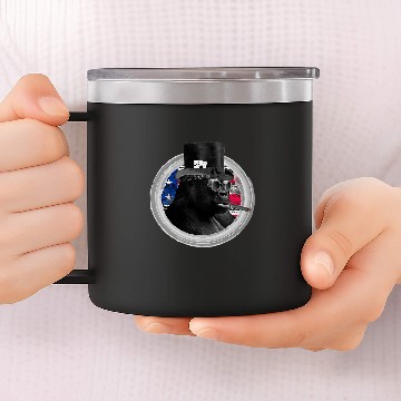 Discover Alpha Silverback GORILLA Steampunk Pokers face Art Design 14oz Stainless Steel Tumblers