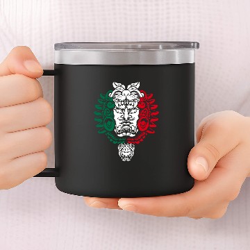 Discover Aztec Ancestor Sculpture Mexican Warrior Mexico Roots 14oz Stainless Steel Tumblers