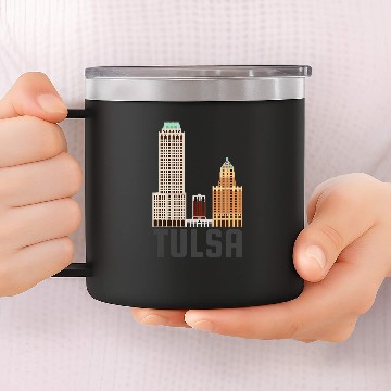 Discover Art Deco Tulsa Baseball Tees 14oz Stainless Steel Tumblers