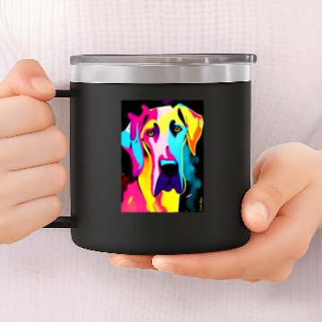 Discover Dog Great Dane Pop Art Graphic Gradient 14oz Stainless Steel Tumblers