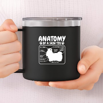 Discover Shih Tzu Dog Anatomy 14oz Stainless Steel Tumblers