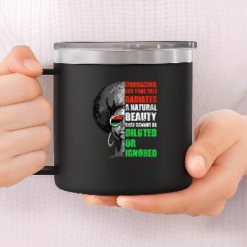Discover Black Strong Women Empowerment Art 14oz Stainless Steel Tumblers
