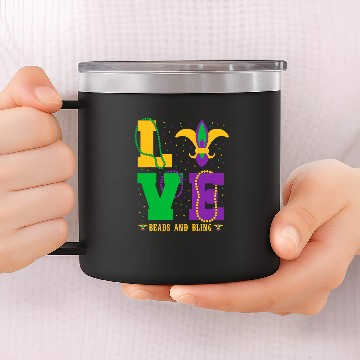 Discover Beads Bling Love Fat Tuesday Baseball Tees 14oz Stainless Steel Tumblers