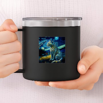 Discover Leopard Gift Surrealism Starry Night Snow Leopard 14oz Stainless Steel Tumblers