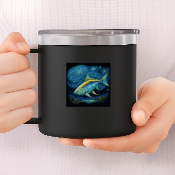 Discover Surrealism Starry Night Jack Crevalle Baseball Tees 14oz Stainless Steel Tumblers