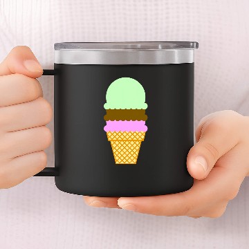 Discover Chocolate Strawberry Mint Ice Cream Cone 14oz Stainless Steel Tumblers