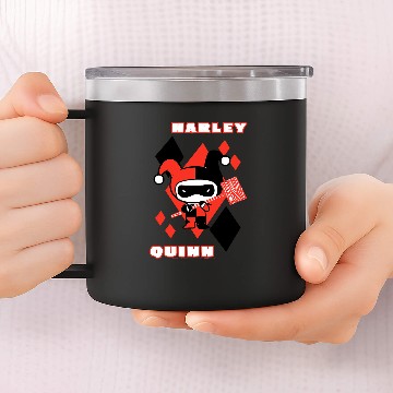 Discover DC Comics Harley Quinn Chibi Diamond Portrait Logo 14oz Stainless Steel Tumblers
