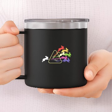 Discover Rabbits Prism Rabbit Philosophy Rainbow Triangular Prism Science 14oz Stainless Steel Tumblers