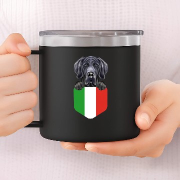 Discover Dog Great Dane Italy Flag Black Great Dane Dog In Pocket 14oz Stainless Steel Tumblers