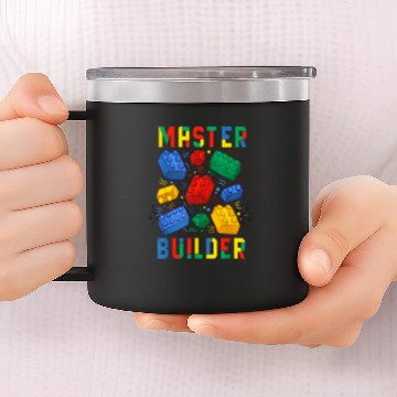 Discover Brick Builder Funny Blocks Master Builder 2 Baseball Tees 14oz Stainless Steel Tumblers