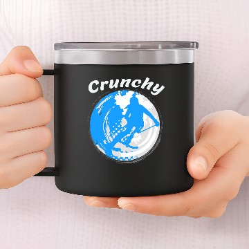 Discover Skiing Ski Crunchy Snowboarder Earth Loving Zip 14oz Stainless Steel Tumblers