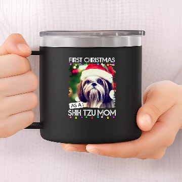 Discover First Christmas as a Shih Tzu mom 23 Baseball Tees 14oz Stainless Steel Tumblers
