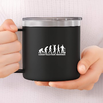 Discover Evolution construction worker 14oz Stainless Steel Tumblers