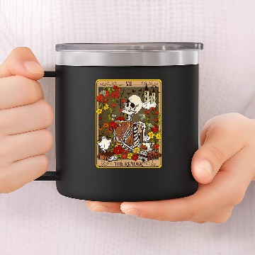 Discover Reading Book The Reader Tarot Card Skeletons Bookish Mystical Librarian Reader 14oz Stainless Steel Tumblers